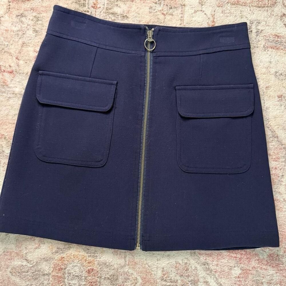 Forever-21 Women's Navy and Blue Skirt